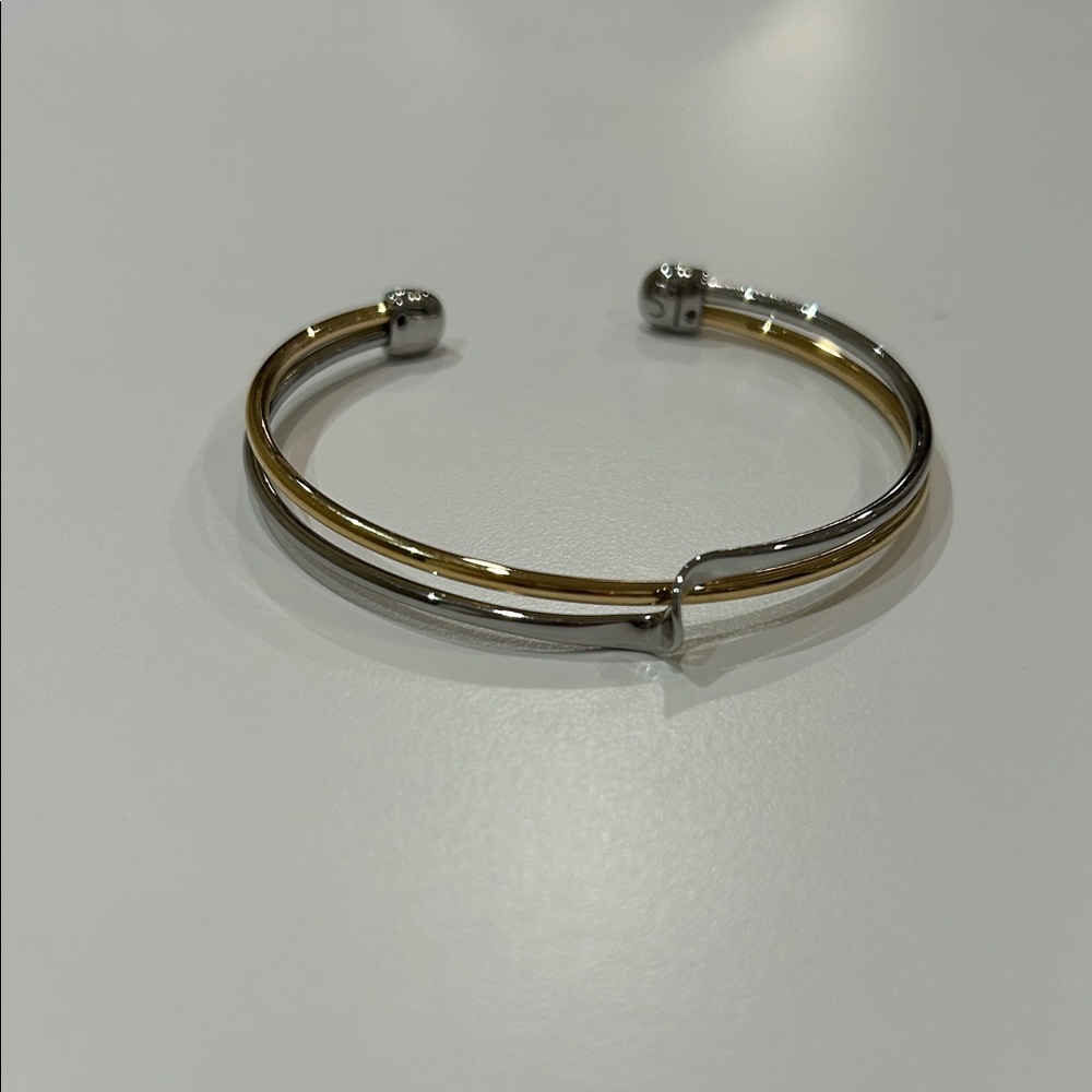 Lia Sophia Embrace Silver and Gold Cuff Bracelet